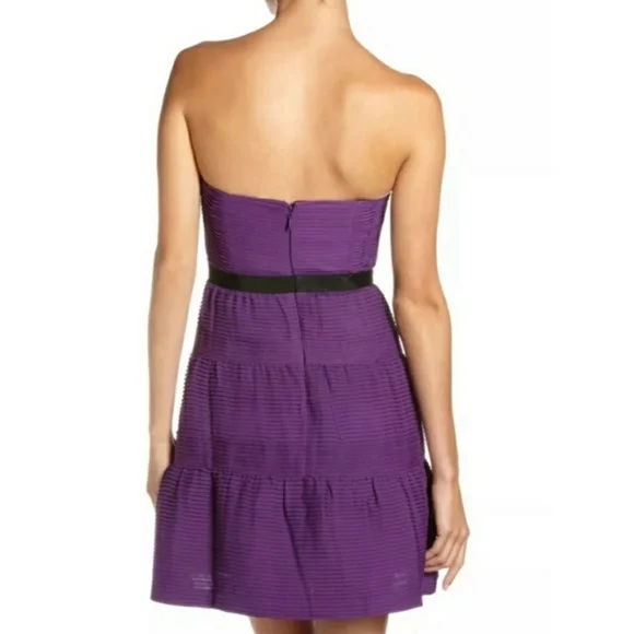 Bcbg pleated chiffon sweetheart neck dress - Picture 5 of 8